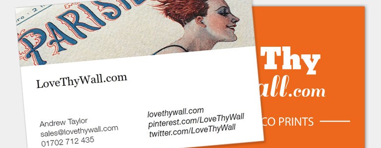 LoveThyWall business cards - Art Deco design