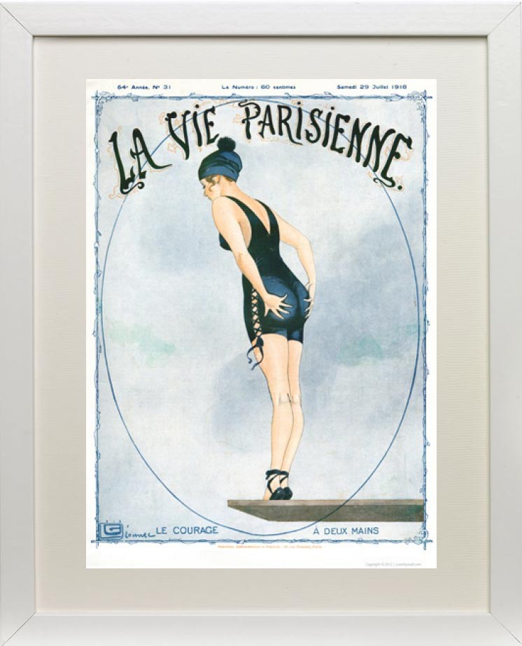 Framed example - Le Courage 1916 - La Vie Parisienne Print