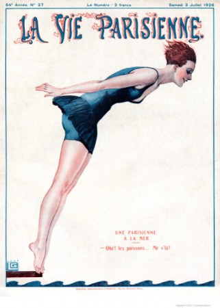 Une Parisienne a la mer 1926 - La Vie Parisienne Print by Leonnec